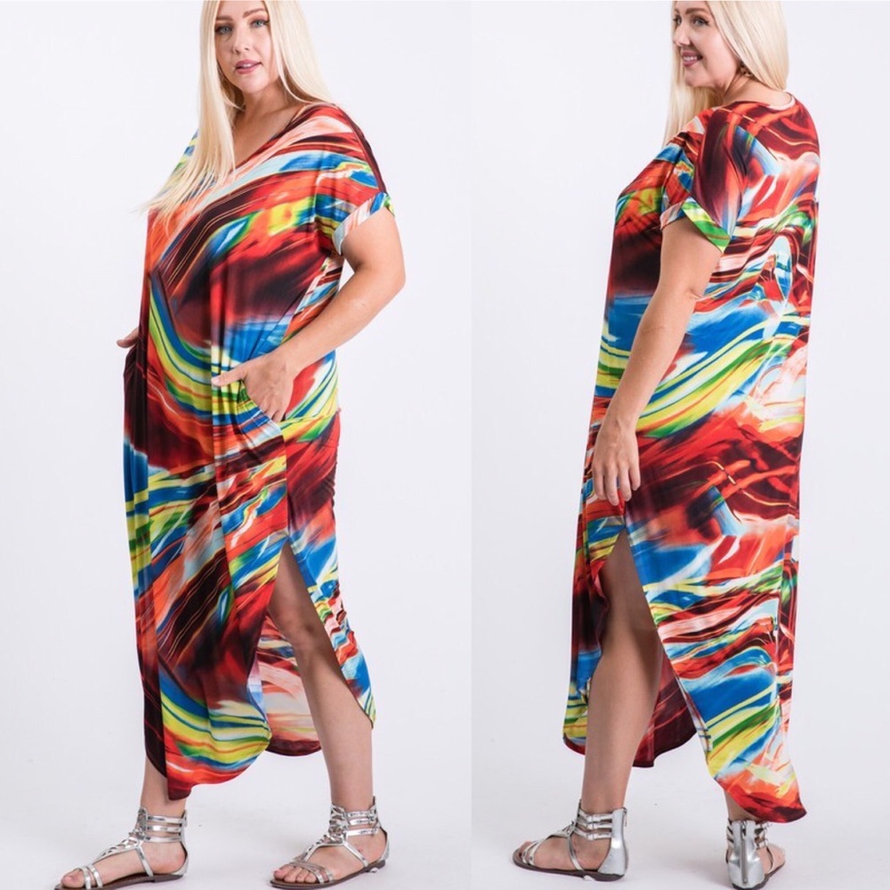 Abstract Print Lounge Dress